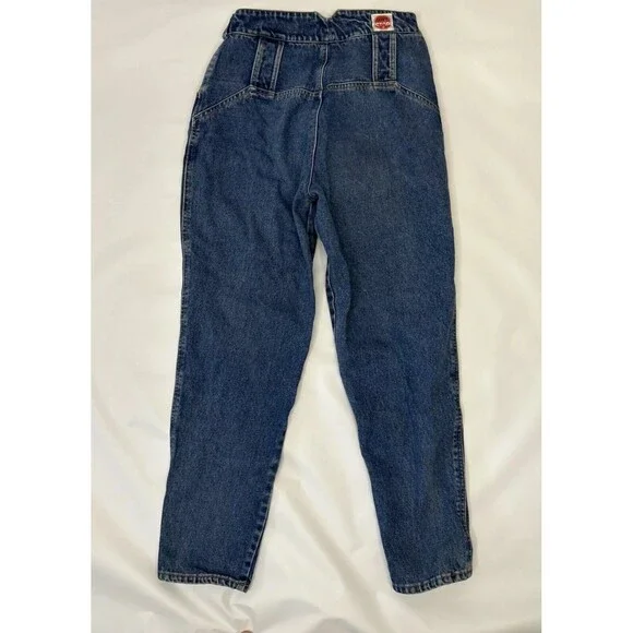 Vintage 80’s Blue Jeans Don’t Stop Denim Baggy Junior Women’s Size 11/12 - Picture 7 of 11